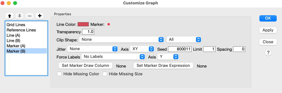 Graph Builder Change Marker Shape