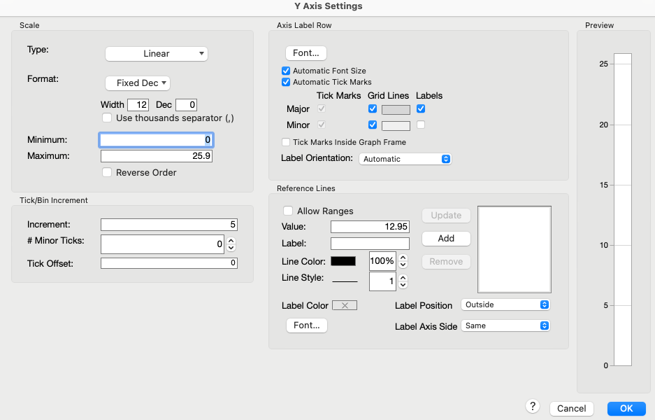Axis Settings Add Grid Lines