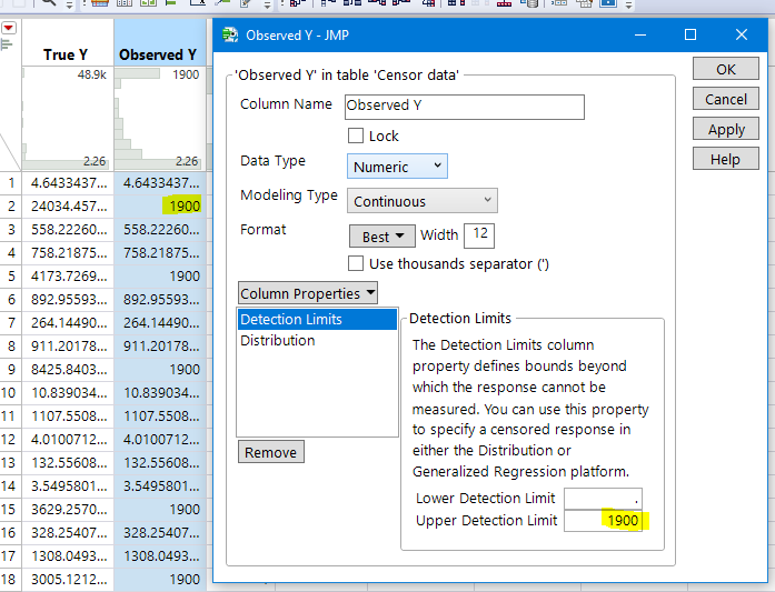 fitting truncated data to a continuous distribution - JMP User Community