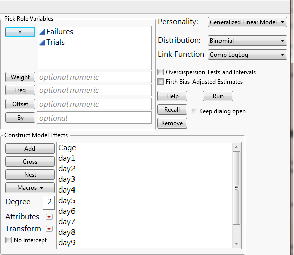 Solved: Survival Statistics: Cage mortality - JMP User Community