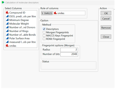 Calculate molecular descriptors