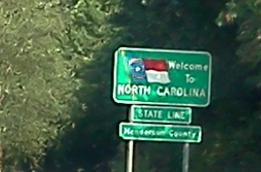 Welcome sign at NC border