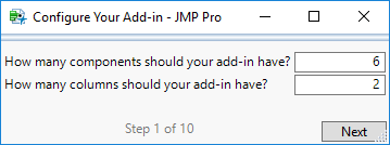 Step 1: Enter Number of Components and Columns