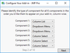 Step 2: Enter Component Types