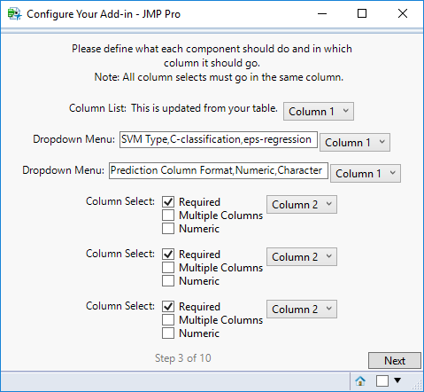Step 3: Enter Component Parameters