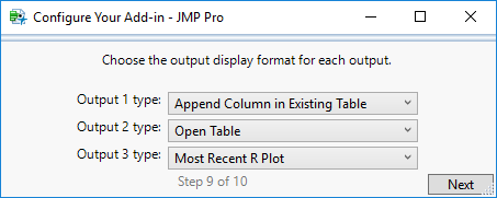 Step 9: Select Output Display Types