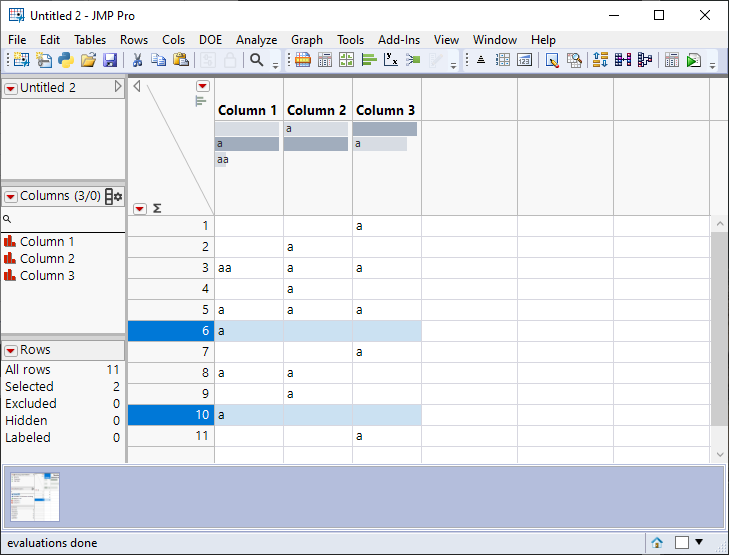 Solved: Re: Delete Rows Which Are Empty For All Columns in a List - JMP ...