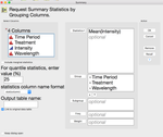 Tables Summary Dialog with Group Columns
