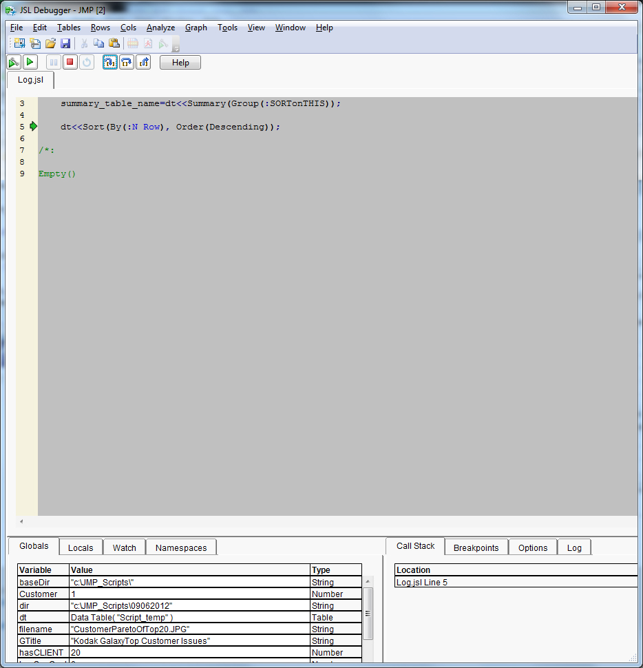 Solved: Can't change focus to Current Data Table - JMP User Community