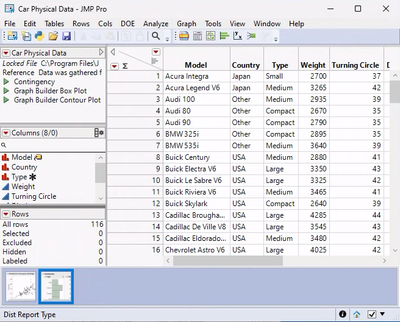 Data table open reports bottom left