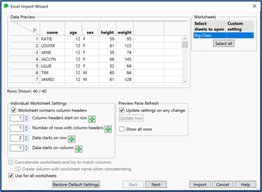 Using the Excel Import Wizard