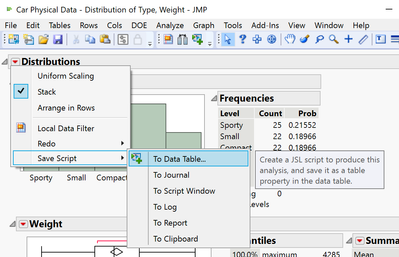 Save script to data table