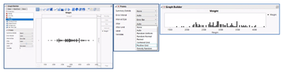 Distribution of continuous variables
