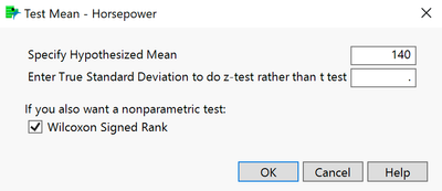 Use Car Physical Data.jmp (Help > Sample Data Folder)