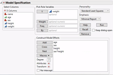 Big Class.jmp (Help > Sample Data Folder)