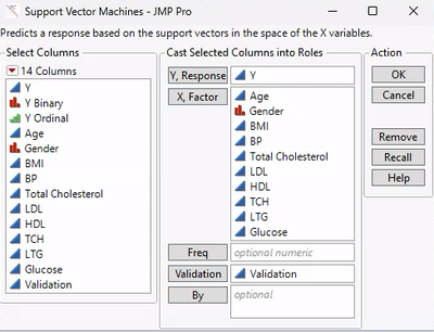 Diabetes.jmp (Help > Sample Data Folder)