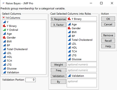 Diabetes.jmp (Help > Sample Data Folder)