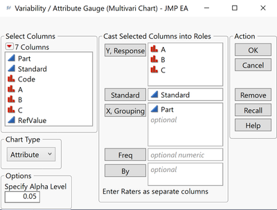 Attribute Gauge.jmp (Help > Sample Data Folder)