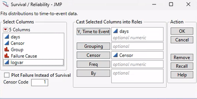 Rats.jmp (Help > Sample Data Folder)