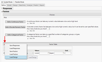 Load Design in Easy DOE
