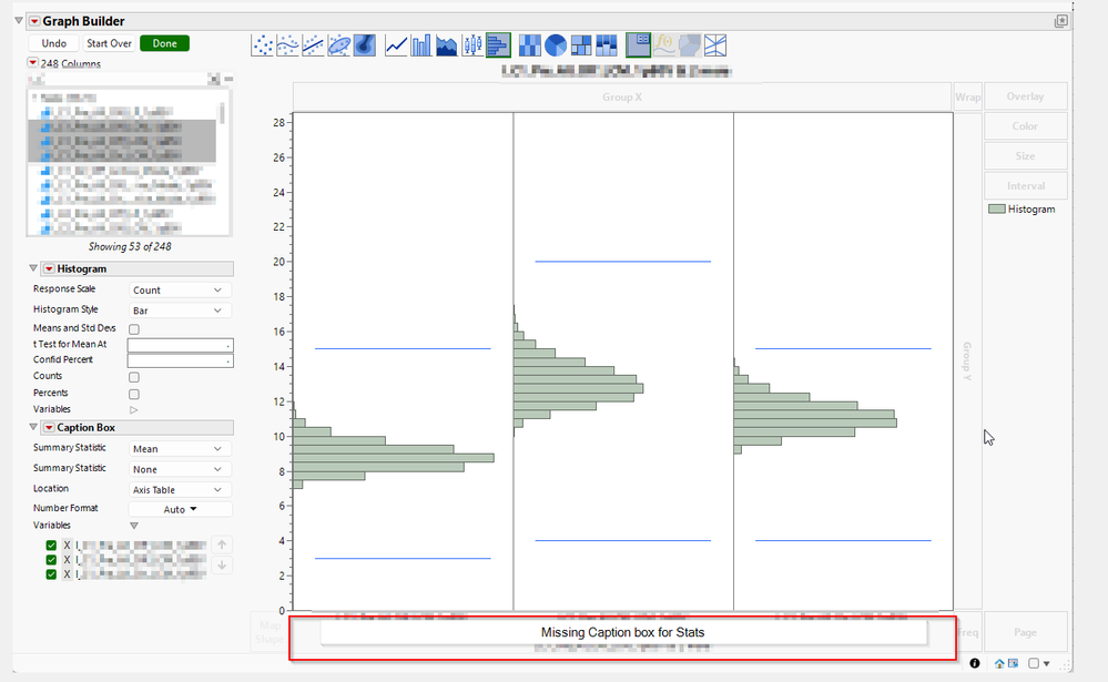 Graph Builder Caption box not showing up Axis Table mode - JMP User ...