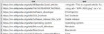 Data table of links and associated text