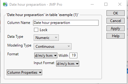 Solved: Column with dates - JMP User Community