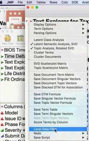 Use Local Data Filter during text exploration.